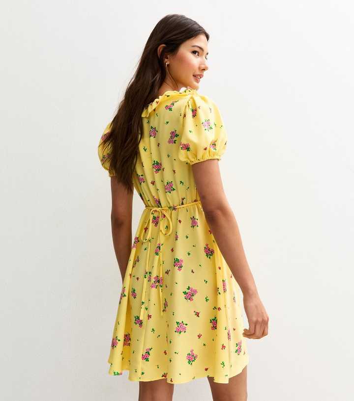 petite yellow dress Buy PixieGirl Shirred Midi from Next USA making it a go Vesper Petite bengaline square neck