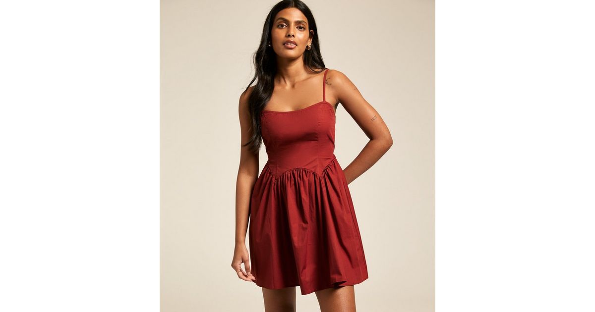 strapless open back dress Red Strappy Stud Front Bodycon Mini Dress – AX Paris