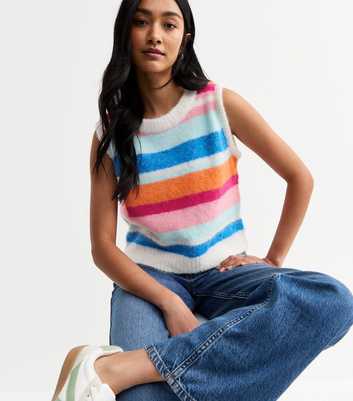 Sunshine Soul Multicoloured Striped Soft Knit Vest