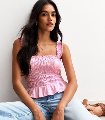 Pink Shirred Cami Top | New Look