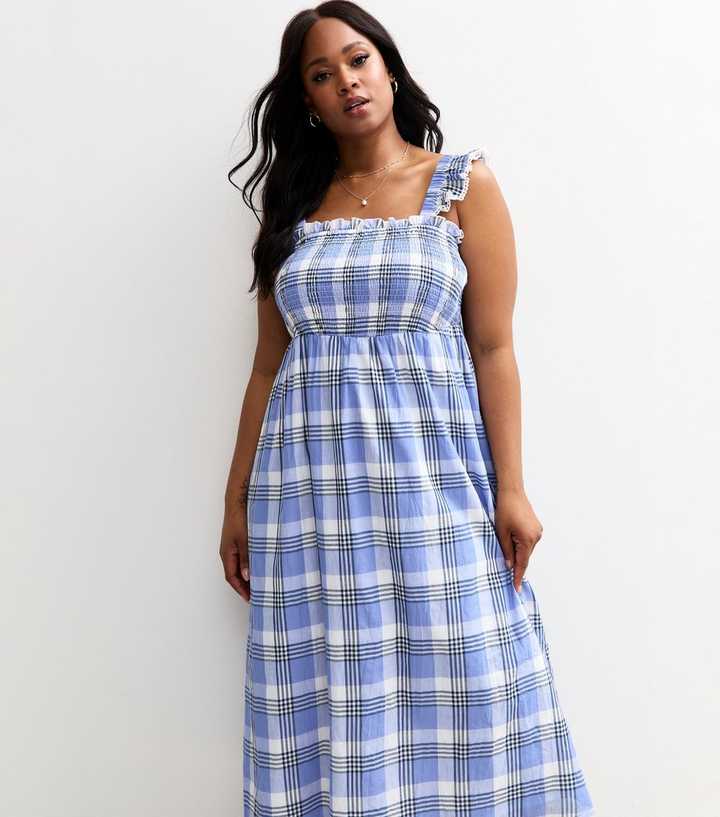 dark blue floral midi dress Ember Floral Midi Dress in Blue
