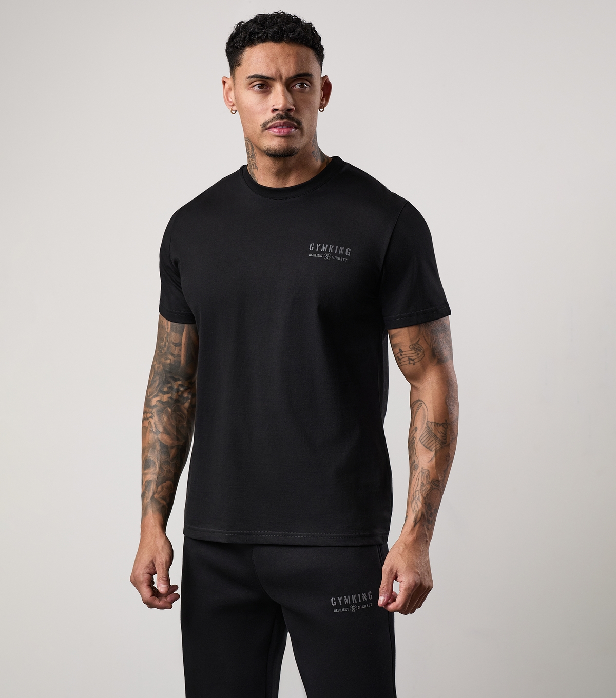 Men's Black Resilience Mindset T-Shirt Gym King New Look