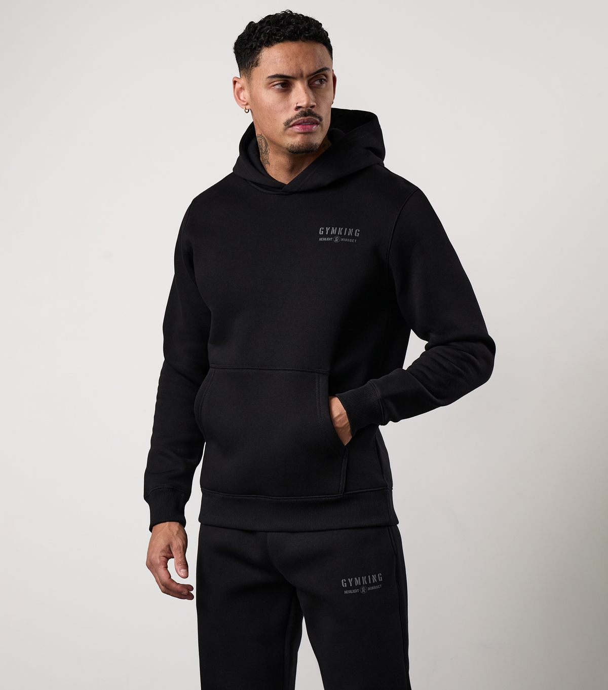 Men's Black Resilience Mindset Hoodie Gym King New Look