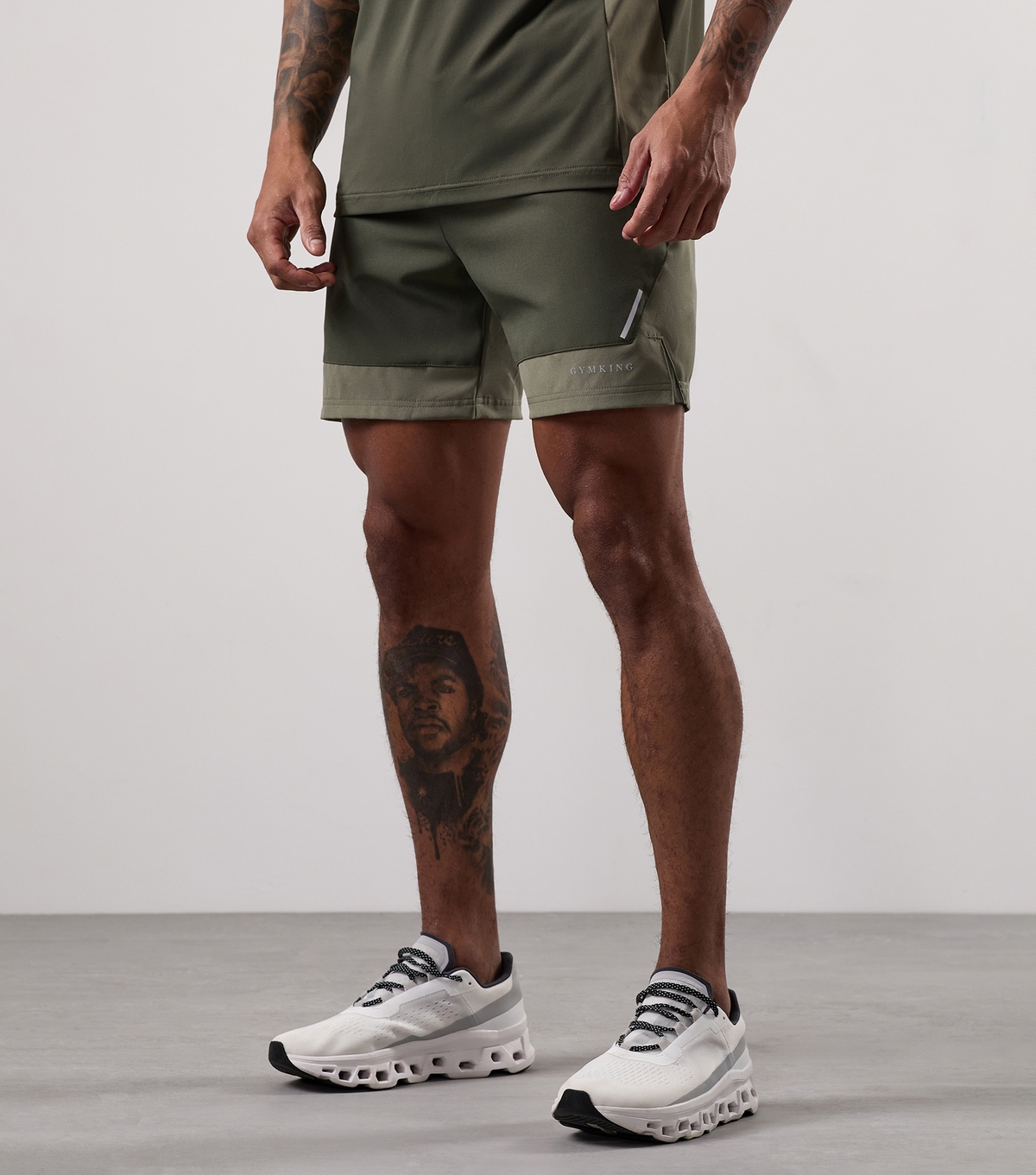 Men's Olive Green Advance 6 Shorts Gym King New Look