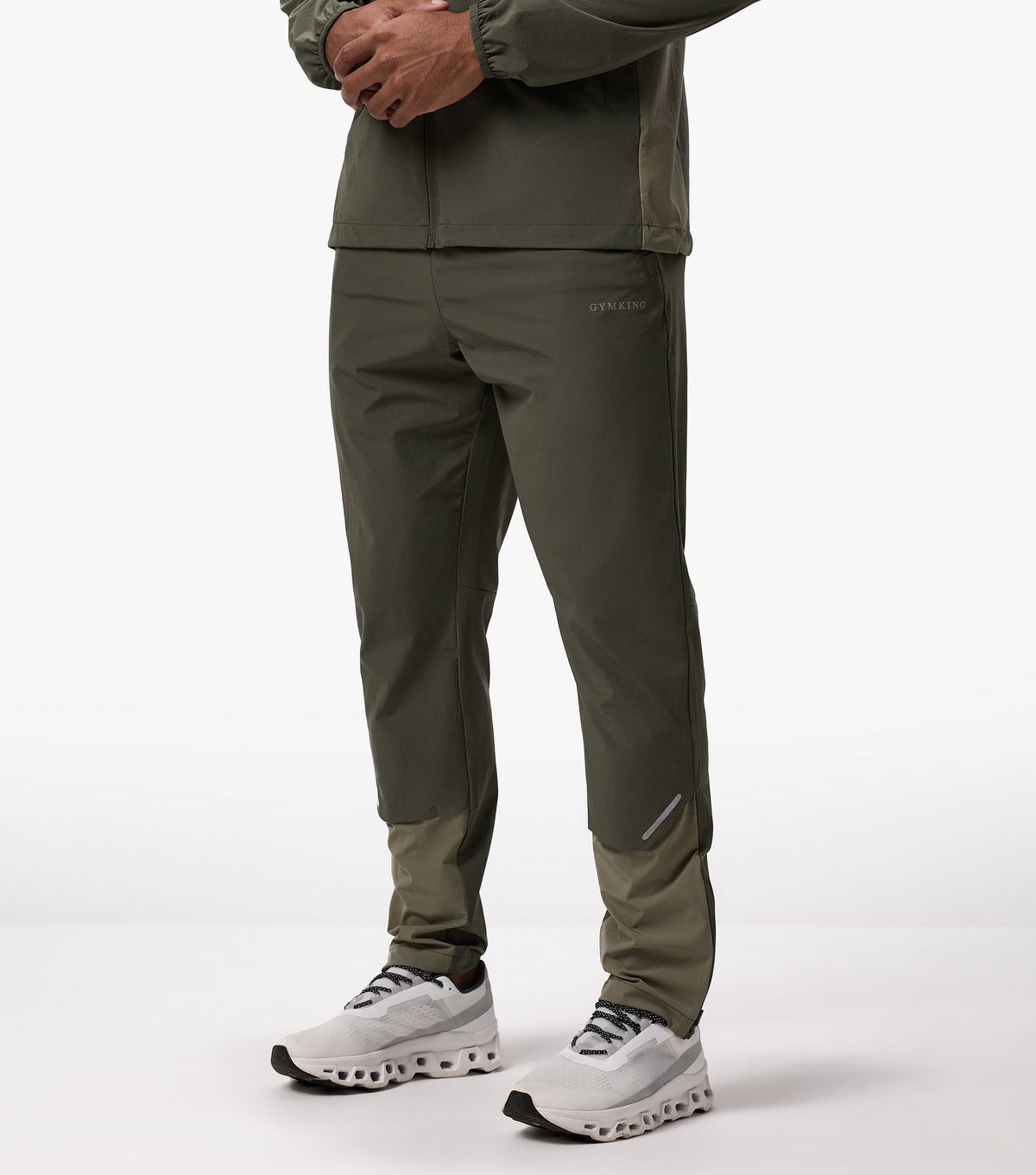 Men's Olive Green Advance Tracksuit Bottoms Gym King New Look