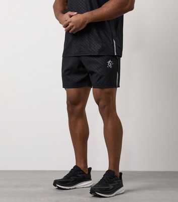 Gym King Black Debossed Logo Shorts