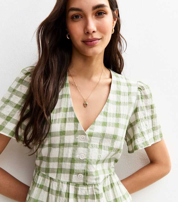 green check mini dress Green Plaid Corset Mini Dress