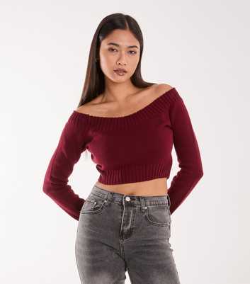 Pink Vanilla Off Shoulder Long Sleeve Knit Top 