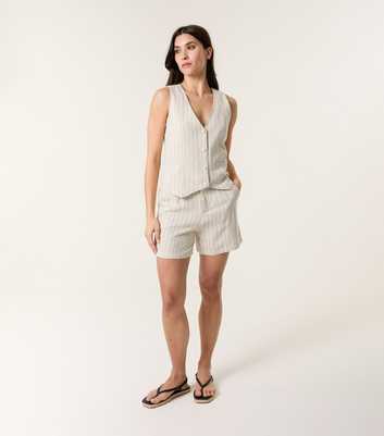 Blue Vanilla Stone Pinstripe Shorts