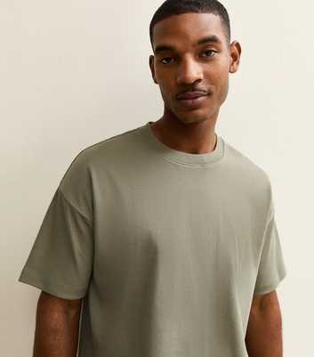 Khaki Relaxed Heavyweight Crew Neck T-Shirt