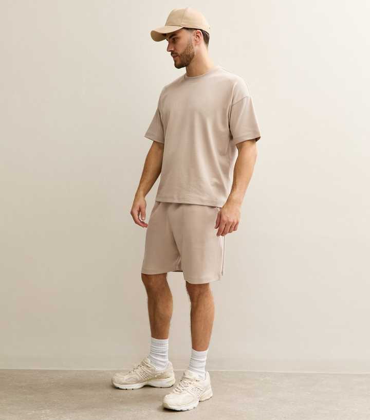 Light Brown Regular Panelled Jersey Shorts