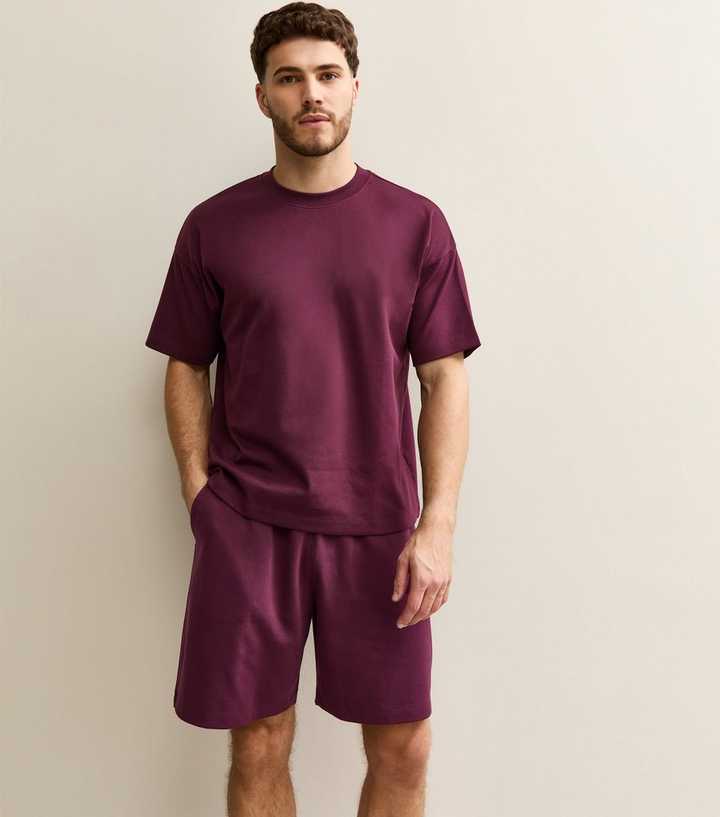 Light Burgundy Regular Panelled Jersey Shorts