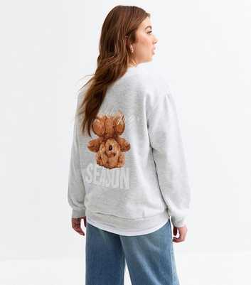 Girls Grey Bear Print Sweatshirt