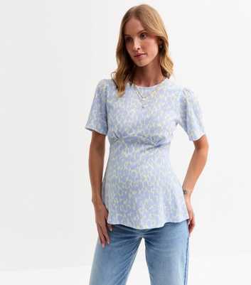 Maternity Blue Patterned Top