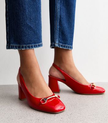 Slingback Heels New Look Wide Fit Red Shoes Womens Red Schuh Shae