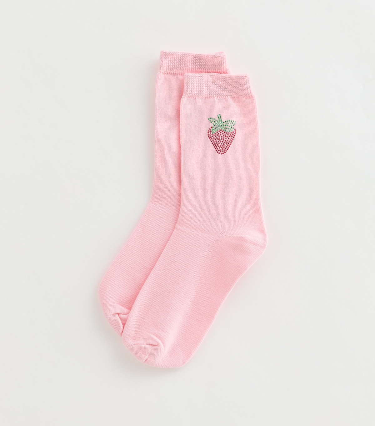 Pink Diamanté Strawberry Ankle Socks New Look