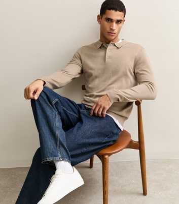 Light Brown Regular Long Sleeve Polo Top