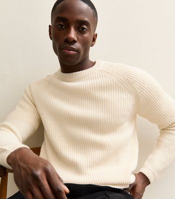 Off White Regular Fisherman Knit Crew Neck Jumper | New Look
