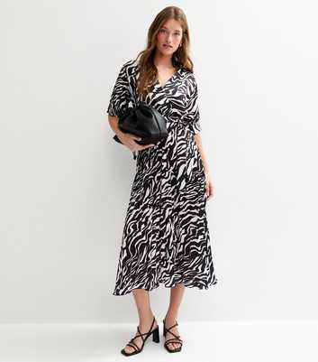 Gini London Black Printed Midi Dress