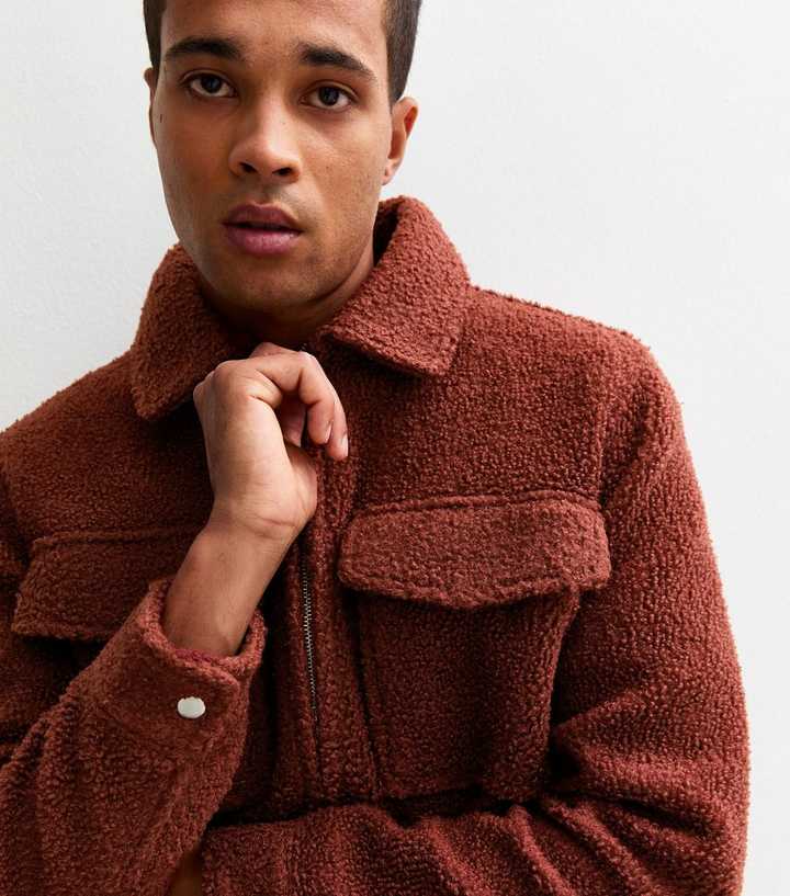 Light Burgundy Regular Fit Boucle Texture Jacket