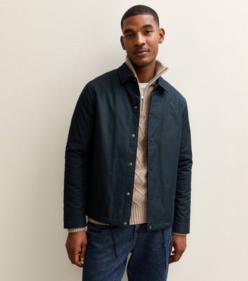 Dark Blue Regular Fit Padded Coach Jacket | New Look