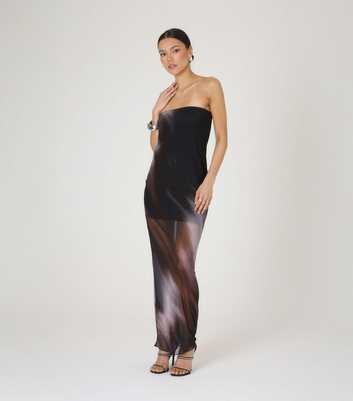 WKNDGIRL Black Bandeau Mesh Maxi Dress