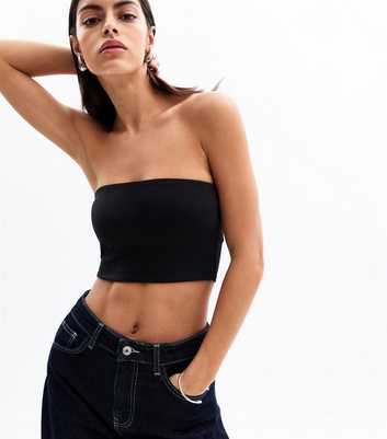 Black Jersey Bandeau Top