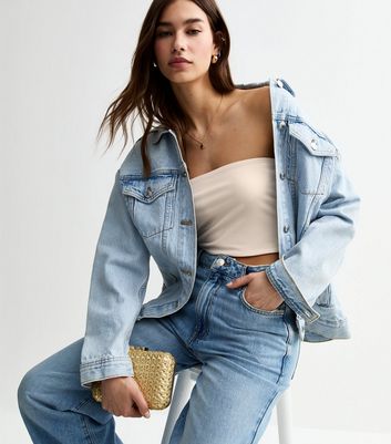 Off White Jersey Bandeau Top | New Look