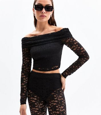 new look black bardot top