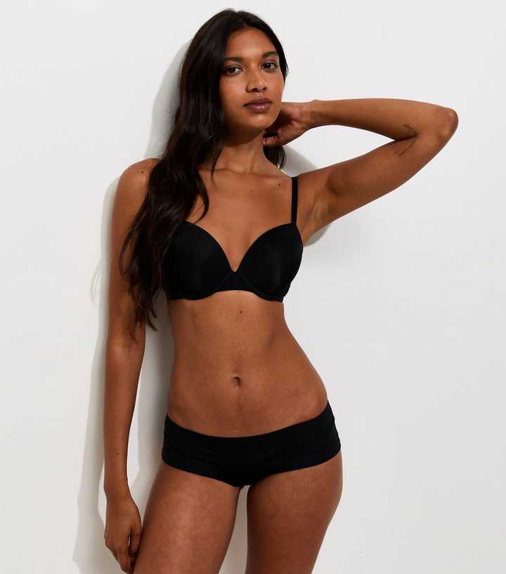 Black Smooth Adjustable Strap T-Shirt Bra