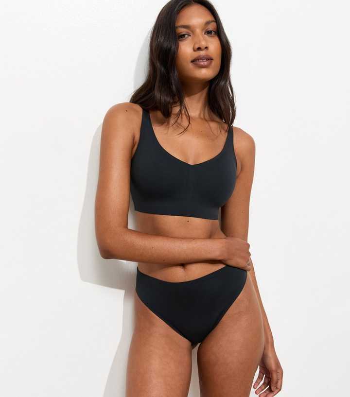 Black Bonded Brazilian High Waisted Briefs