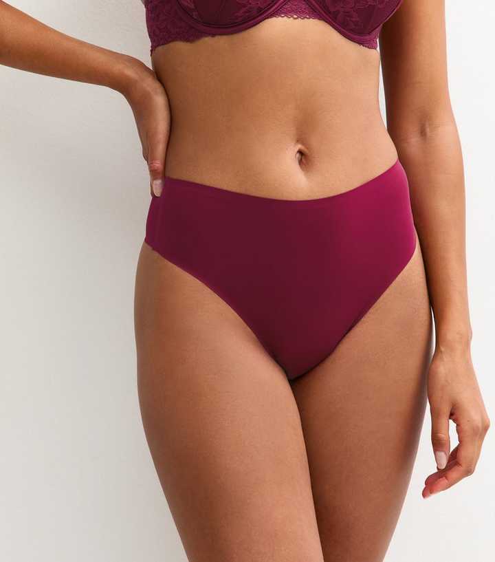 Burgundy Bonded High Waist Micro Thong