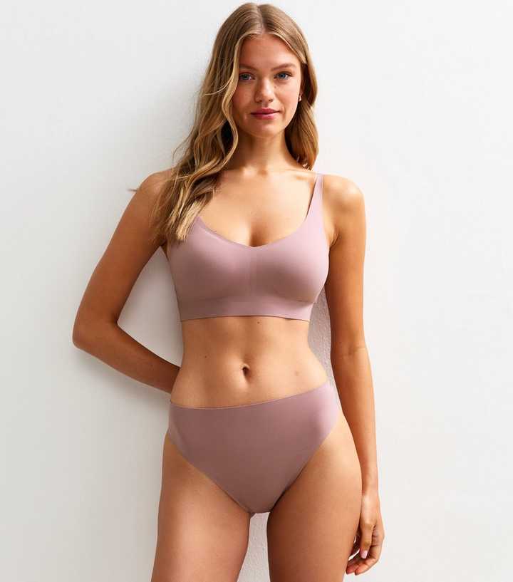Pink Bonded High Waist Thong
