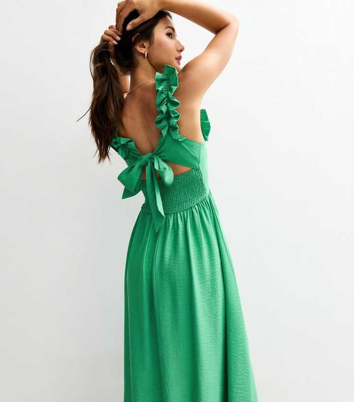 green silk dress midi Emerald Isle Green 90s Style Silk Slip Dress