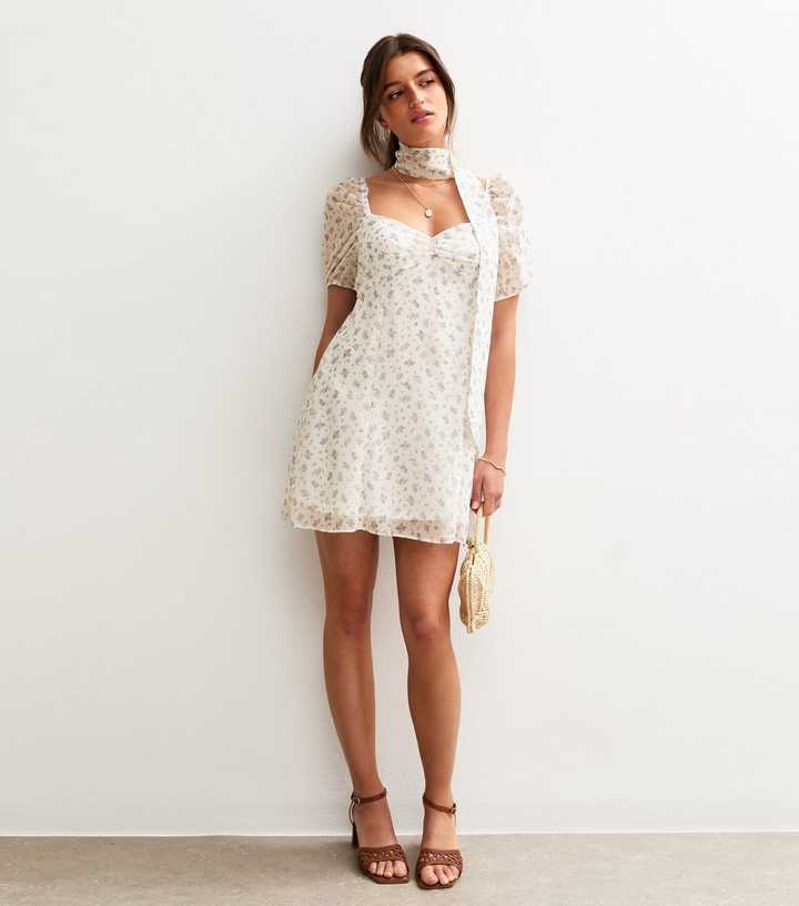 sachin and babi light blue dress Retrofete Aubrielle Sequin Chiffon Mini Dress - White Silver Size Small NWT main image 1