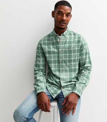 Green Regular Fit Long Sleeve Checked Oxford Shirt