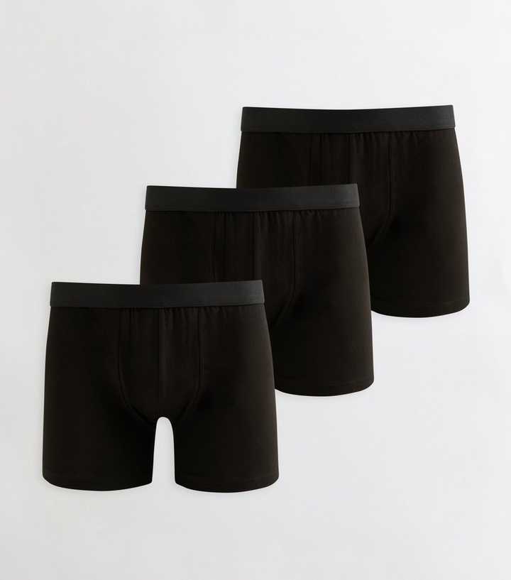 Pack Of 3 Black Boxers