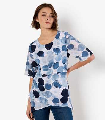 Apricot Navy Layered Polka Dot Tunic 