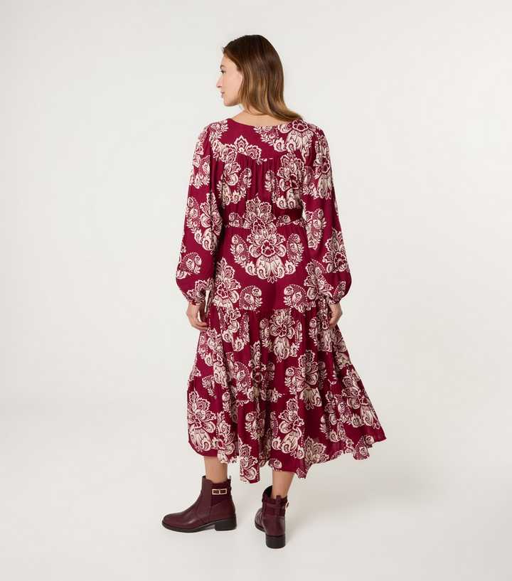 burgundy lyrical dress Lauren Maternity Gauze Unique Boho Dresses Plus size / Beige main image 1