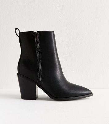 Brinley Co. Women's Faux Leather Ankle Booties With 2 Inch Stacked Heel & Side Zip