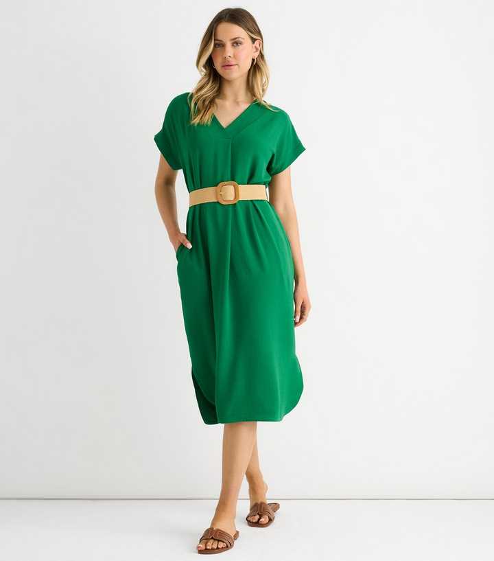 Gini London Green Oversized Midi Dress