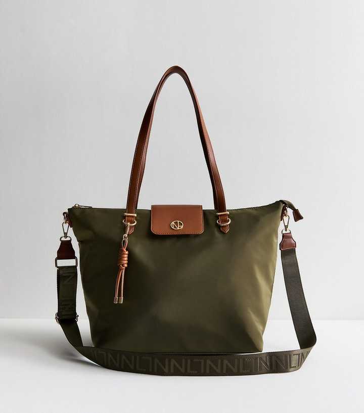 Khaki Fabric Tote Bag