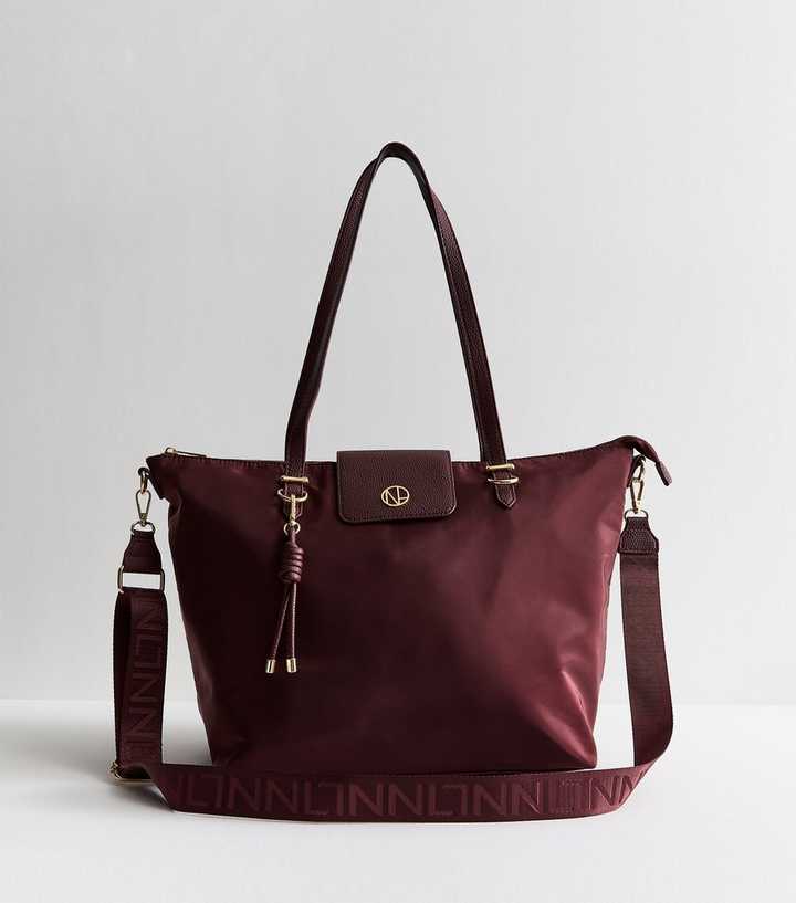 Burgundy Fabric Tote Bag
