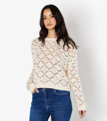 Apricot Cream Pointelle Knit Jumper