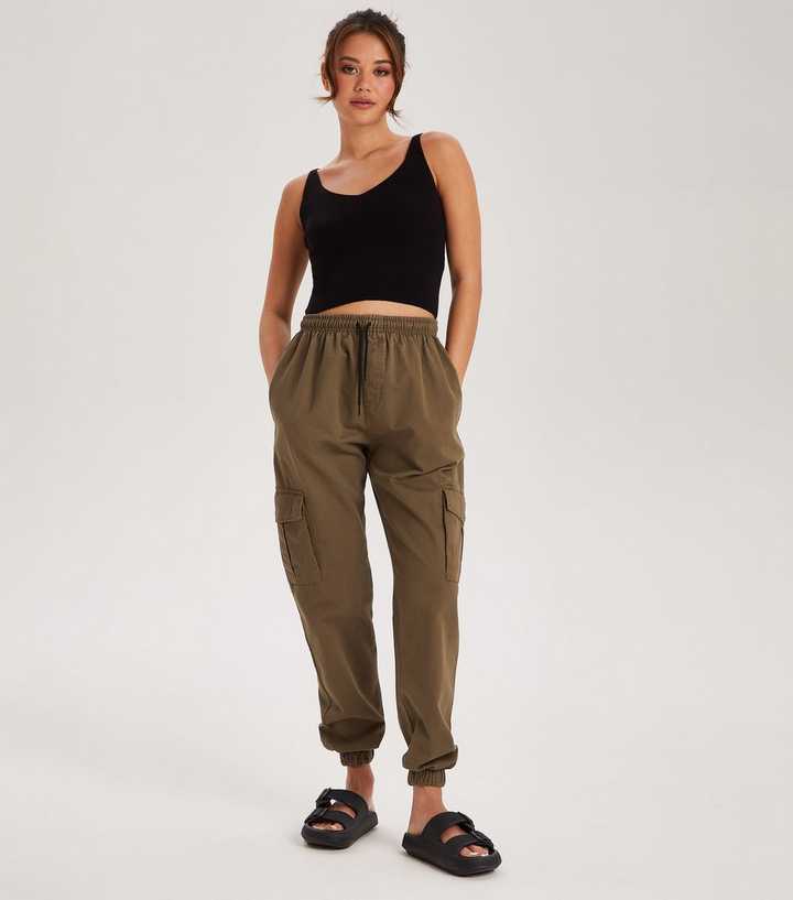 Urban Bliss Light Khaki Twill Cargo Trousers