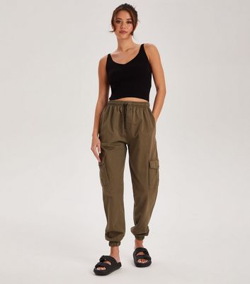 Twill Cargo Petite Cuffed Trousers Urban Bliss Light Khaki Twill