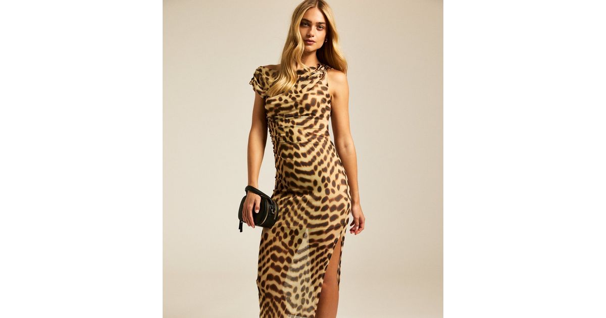 Leopard Print Hood Shoulder Dress SHN0014