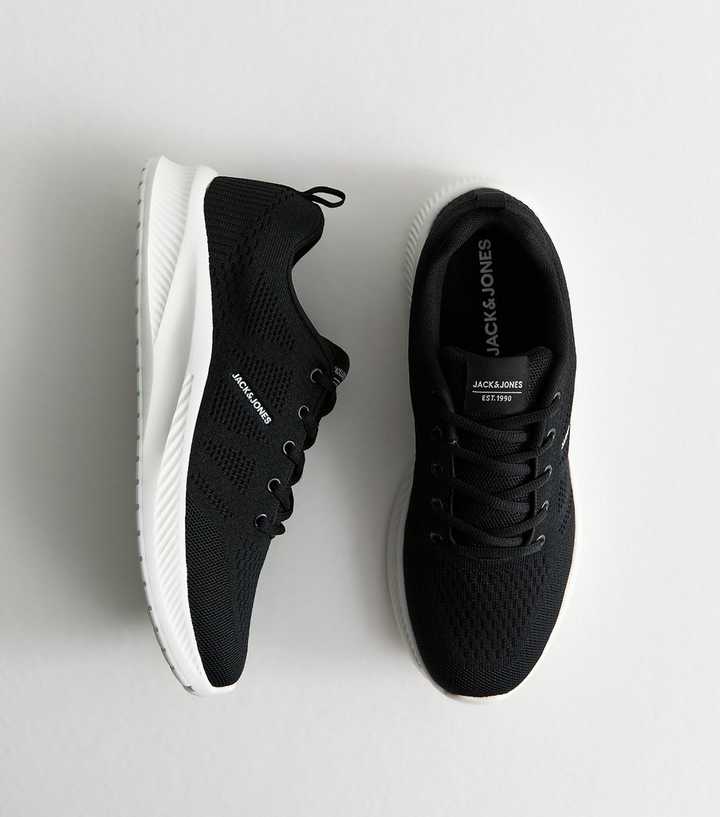 Jack & Jones Black Knit Trainers