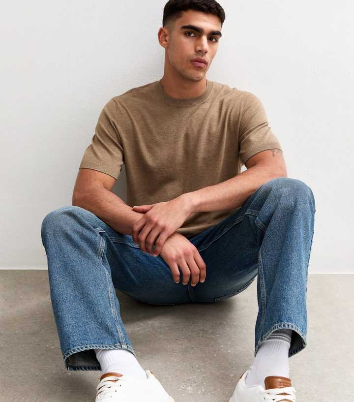 Jack & Jones Light Brown Crew Neck Knit T-Shirt