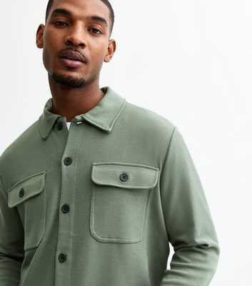 Only & Sons Light Khaki Buttoned Jersey Overshirt